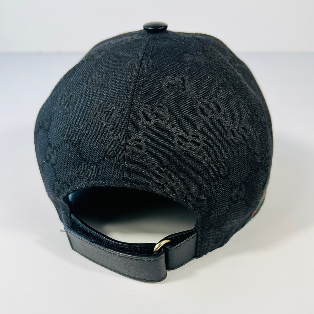 Gucci Web Baseball Cap GG Canvas - Black - Picture 2 of 7